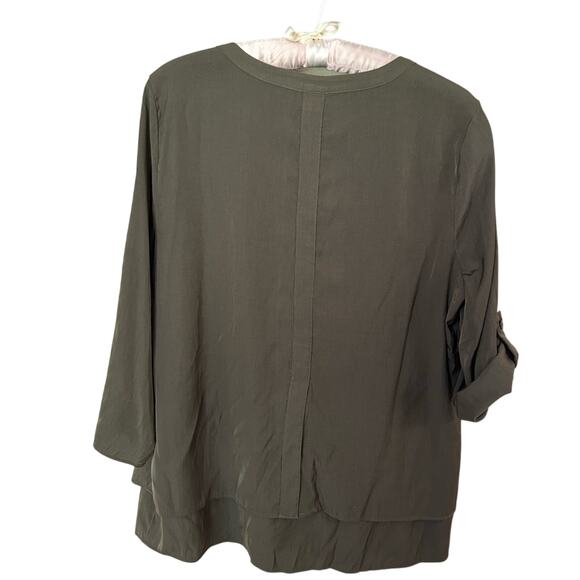 CHICOS - Blouse - Dark green - 3/4 sleeve - Size 1- resort casual - Picture 4 of 9